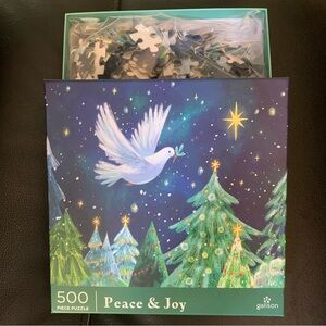 NEW Galison PEACE & JOY 500 piece puzzle Christmas